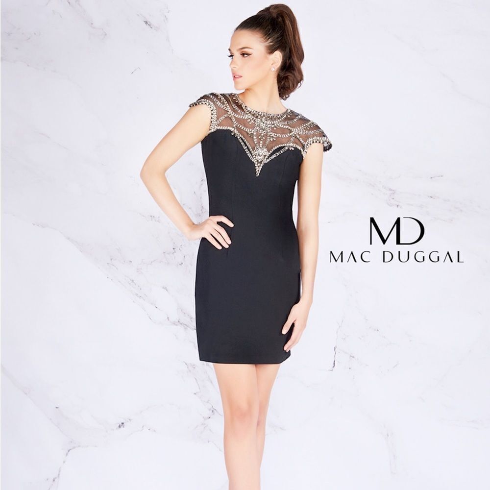 MACDUGGAL BLACK SPARKLY COCKAIL DRESS